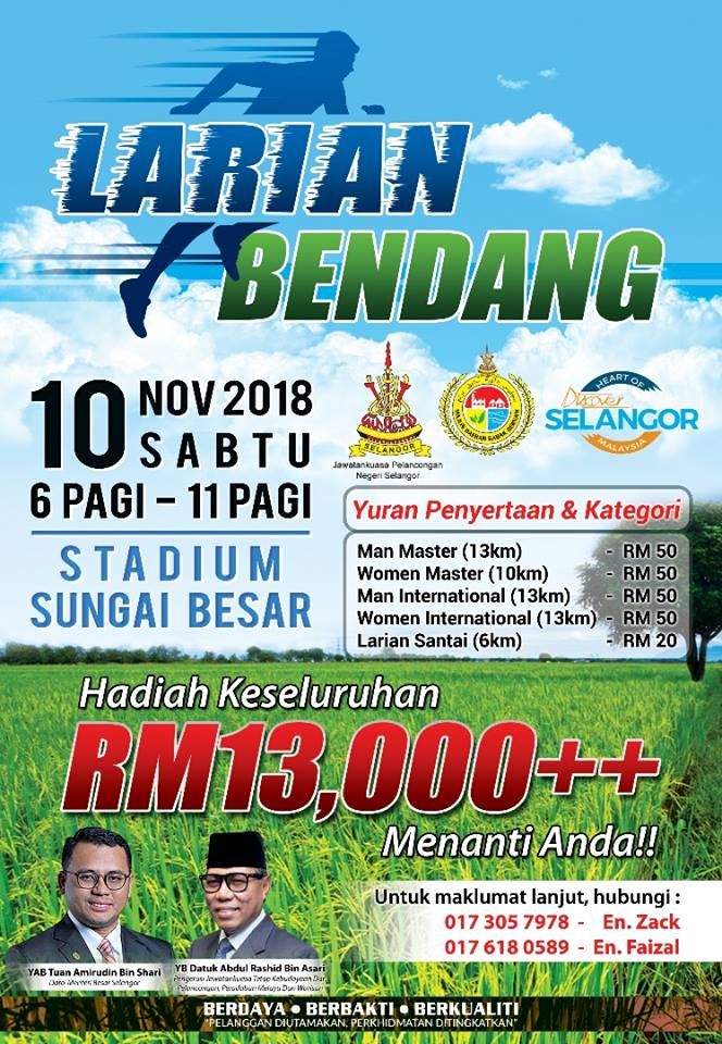 500 peserta bakal jaya Larian Bendang Sabak Bernam