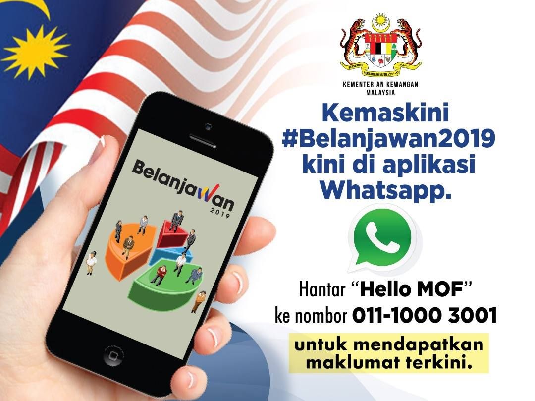 Maklumat terkini #Belanjawan2019 melalui whatsApp