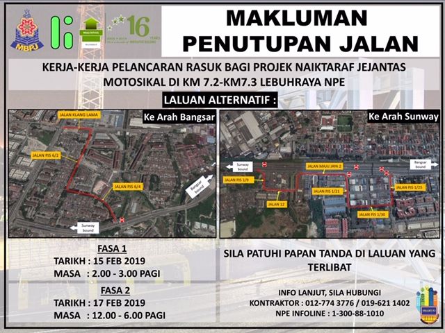 KM7.2 tutup berperingkat beri laluan kerja pembaikan