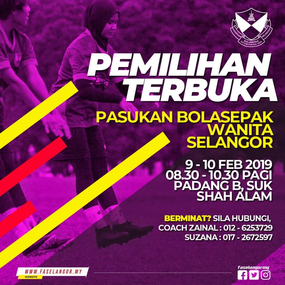 Talents Wanted for The Selangor Women's Football Team