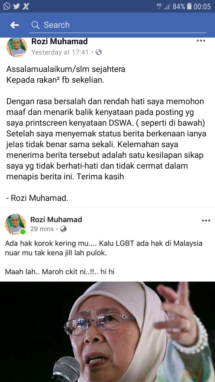 Selepas hambur kata-kata kesat, fitnah pada TPM, Rozi minta maaf