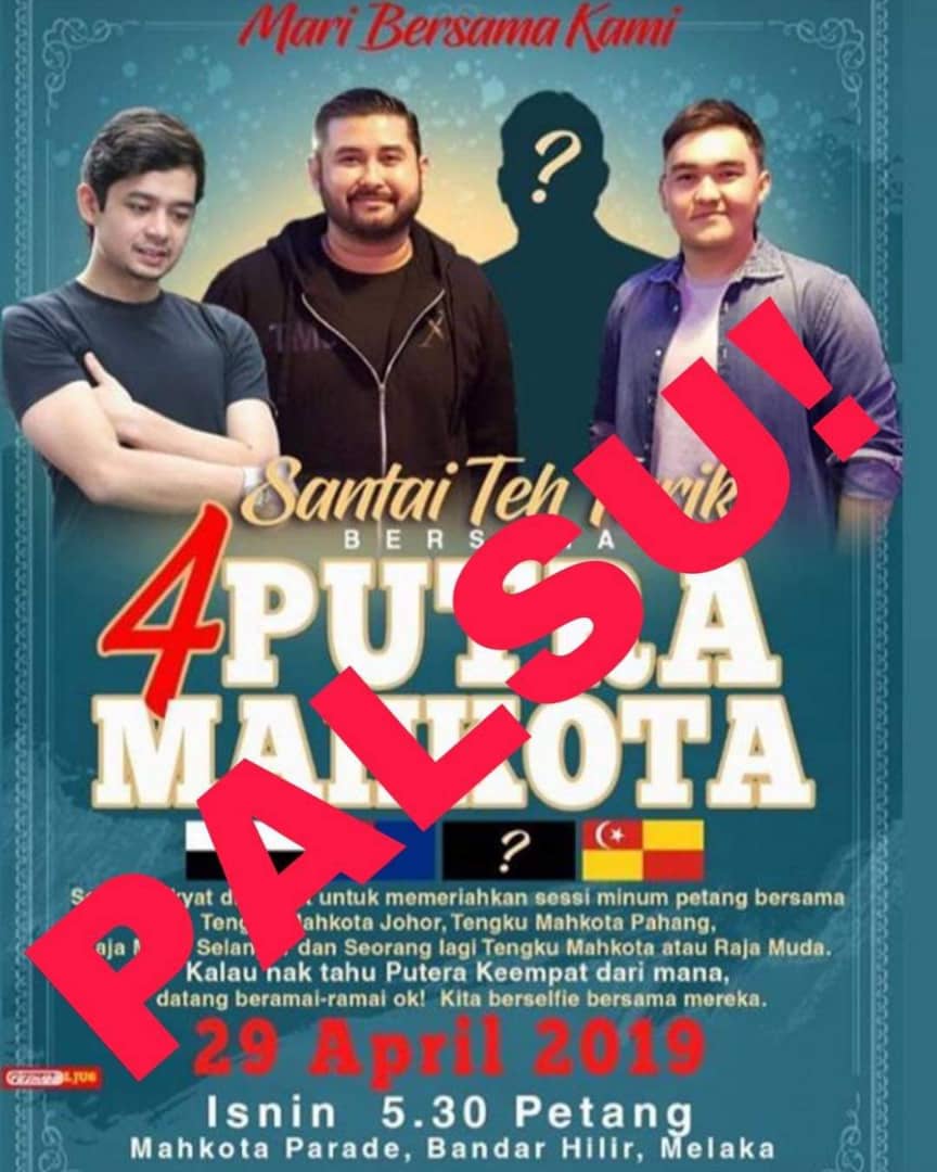 Program Santai Teh Tarik bersama Empat Putra Mahkota palsu