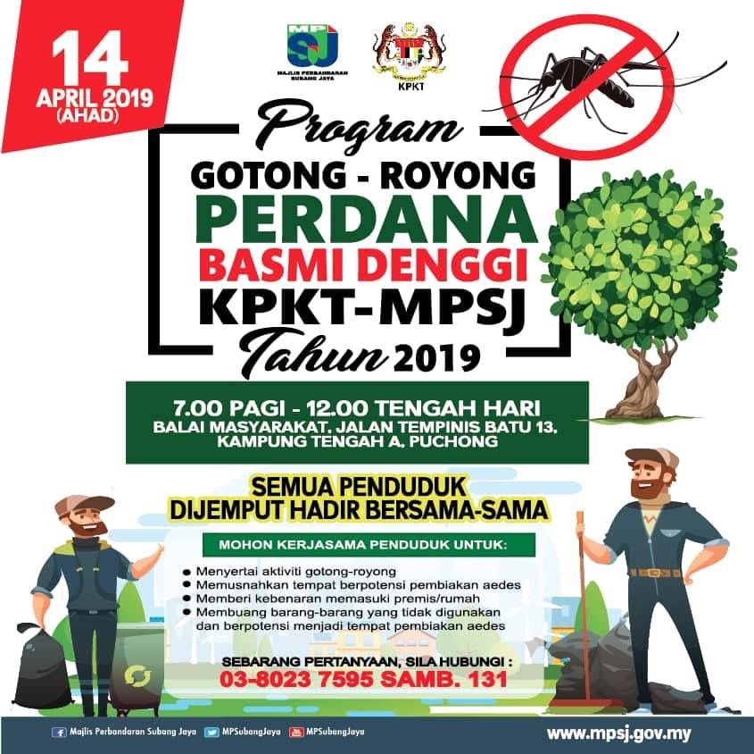 MPSJ organizes 'Gotong-royong' Againts Dengue this Sunday