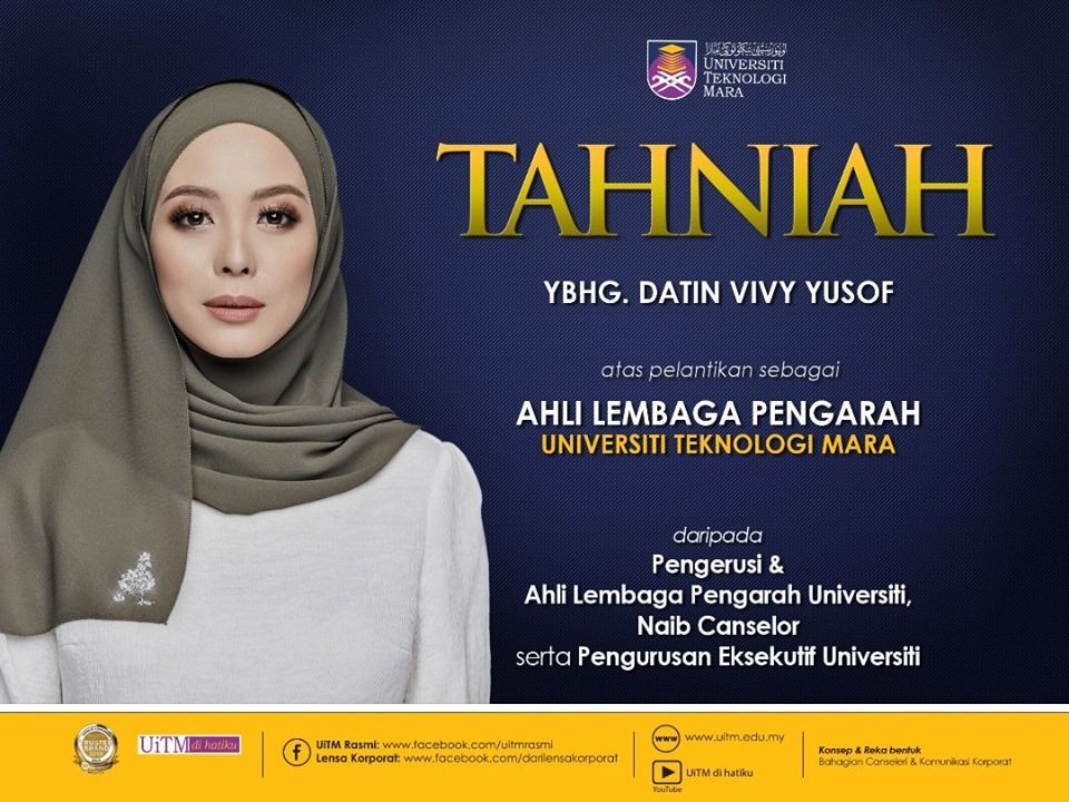 Vivy Yusof dilantik Ahli Lembaga Pengarah UiTM