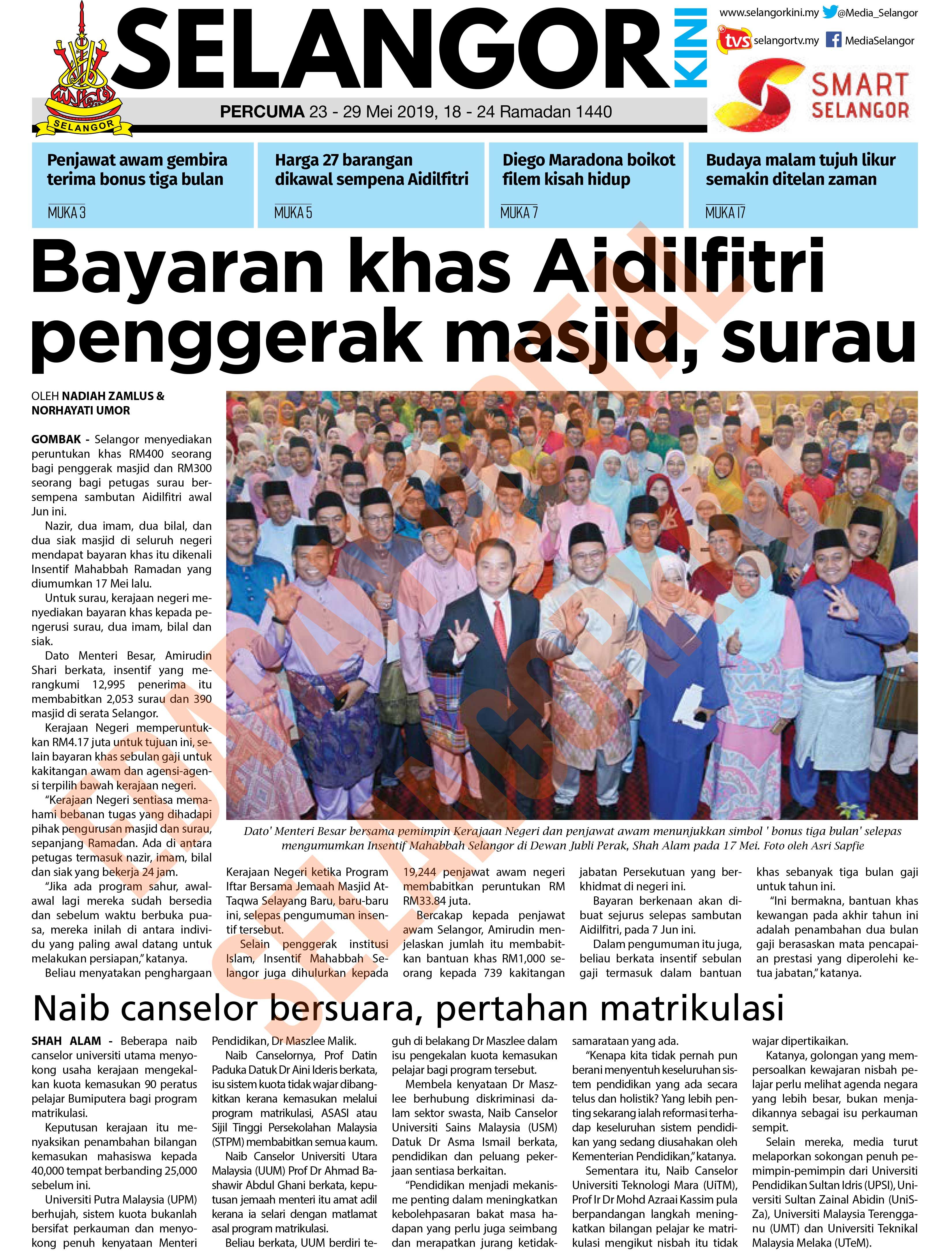 SelangorKini 23 - 29 Mei 2019