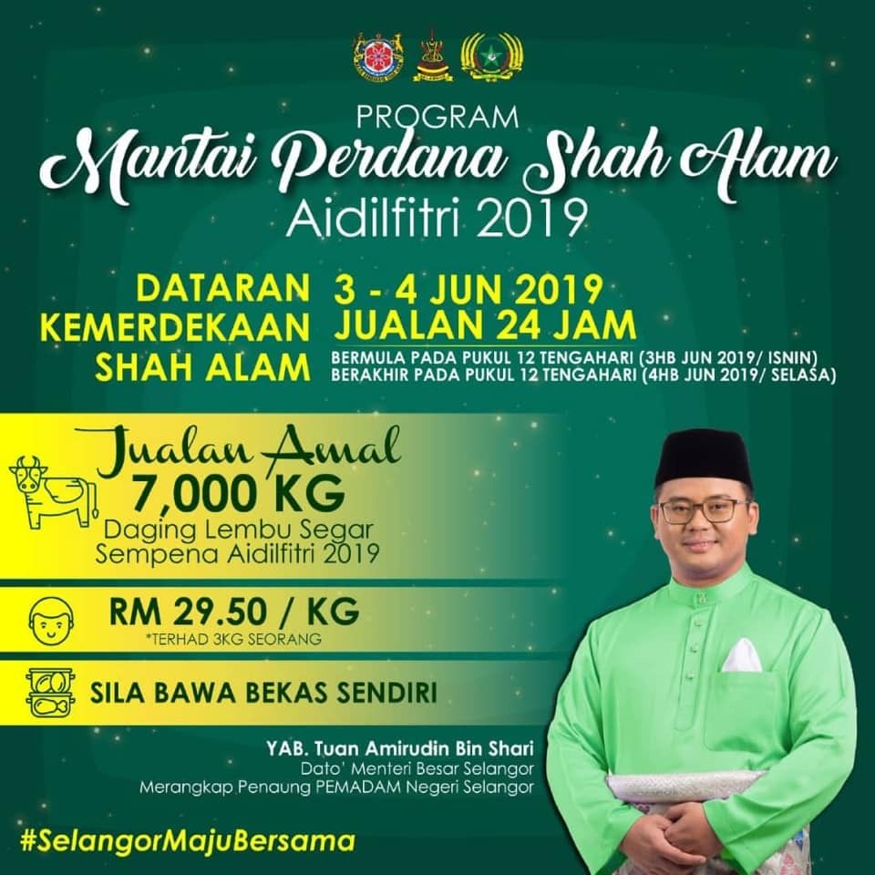 7,000 kg daging lembu segar di Dataran Shah Alam, mulai esok