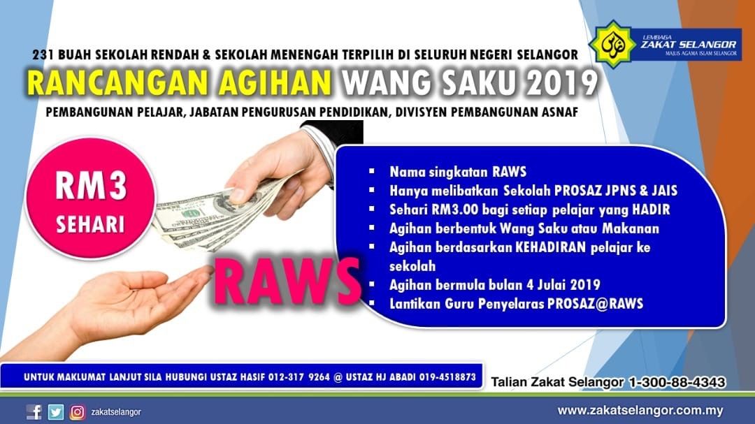 LZS agih wang saku, makanan buat pelajar asnaf