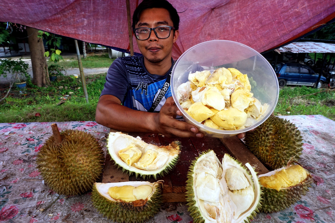 Jual durian tanpa kulit dapat sambutan
