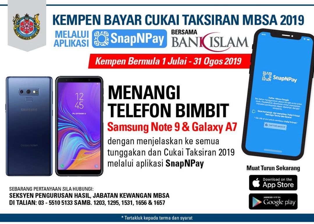 Bayar cukai taksiran peluang menang telefon pintar