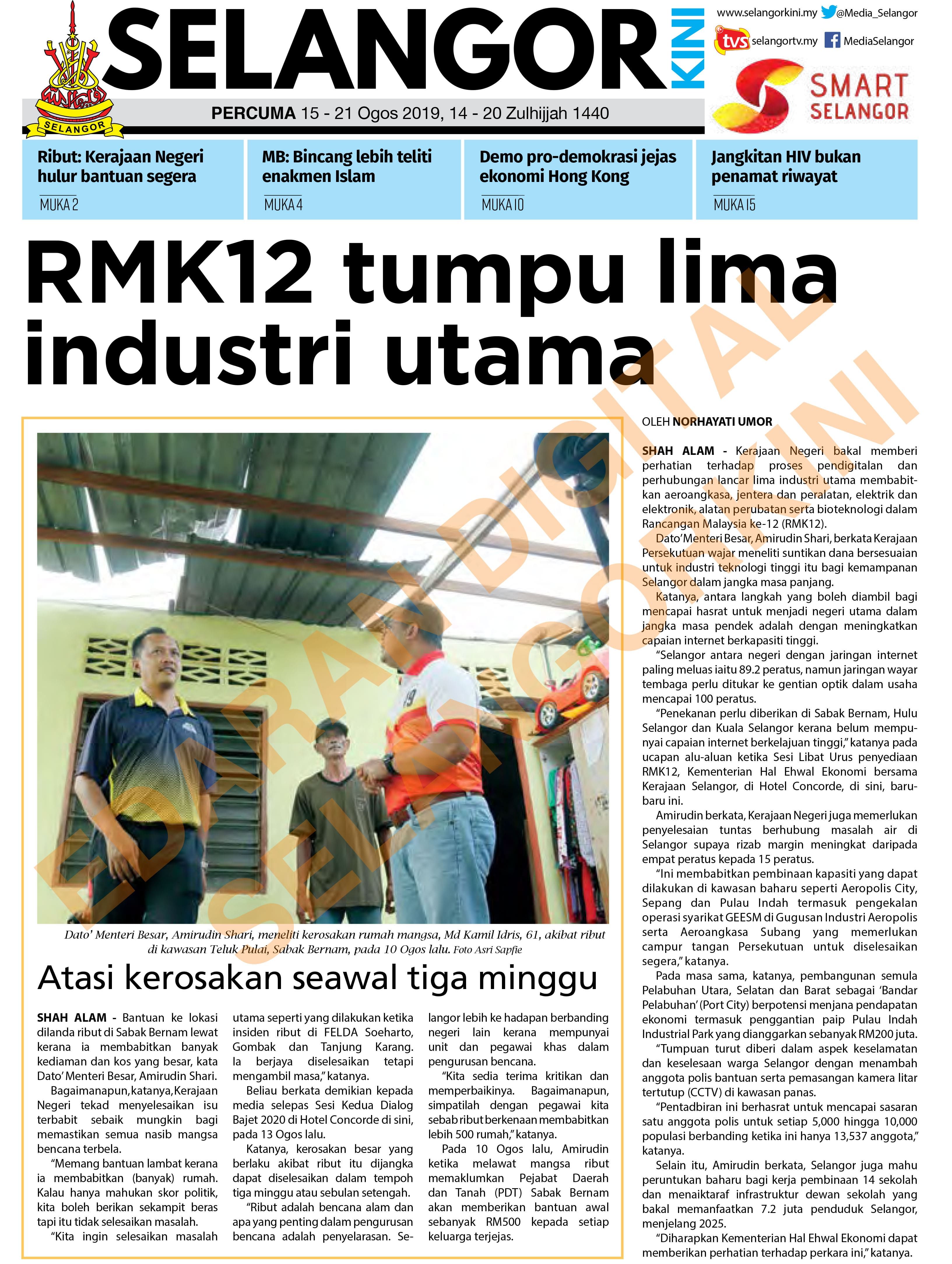 SelangorKini 15 - 21 Ogos 2019