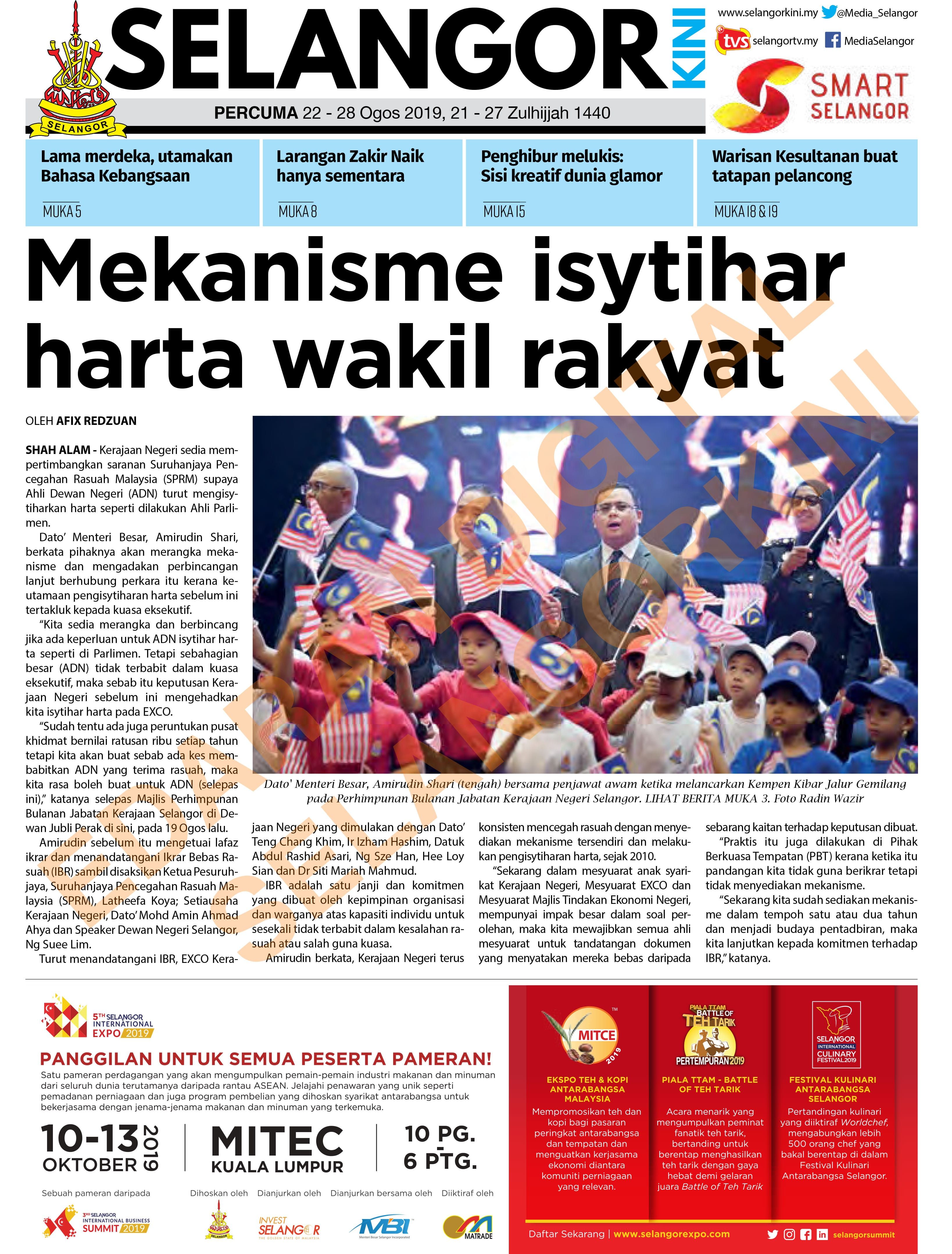 SelangorKini 22 - 28 Ogos 2019