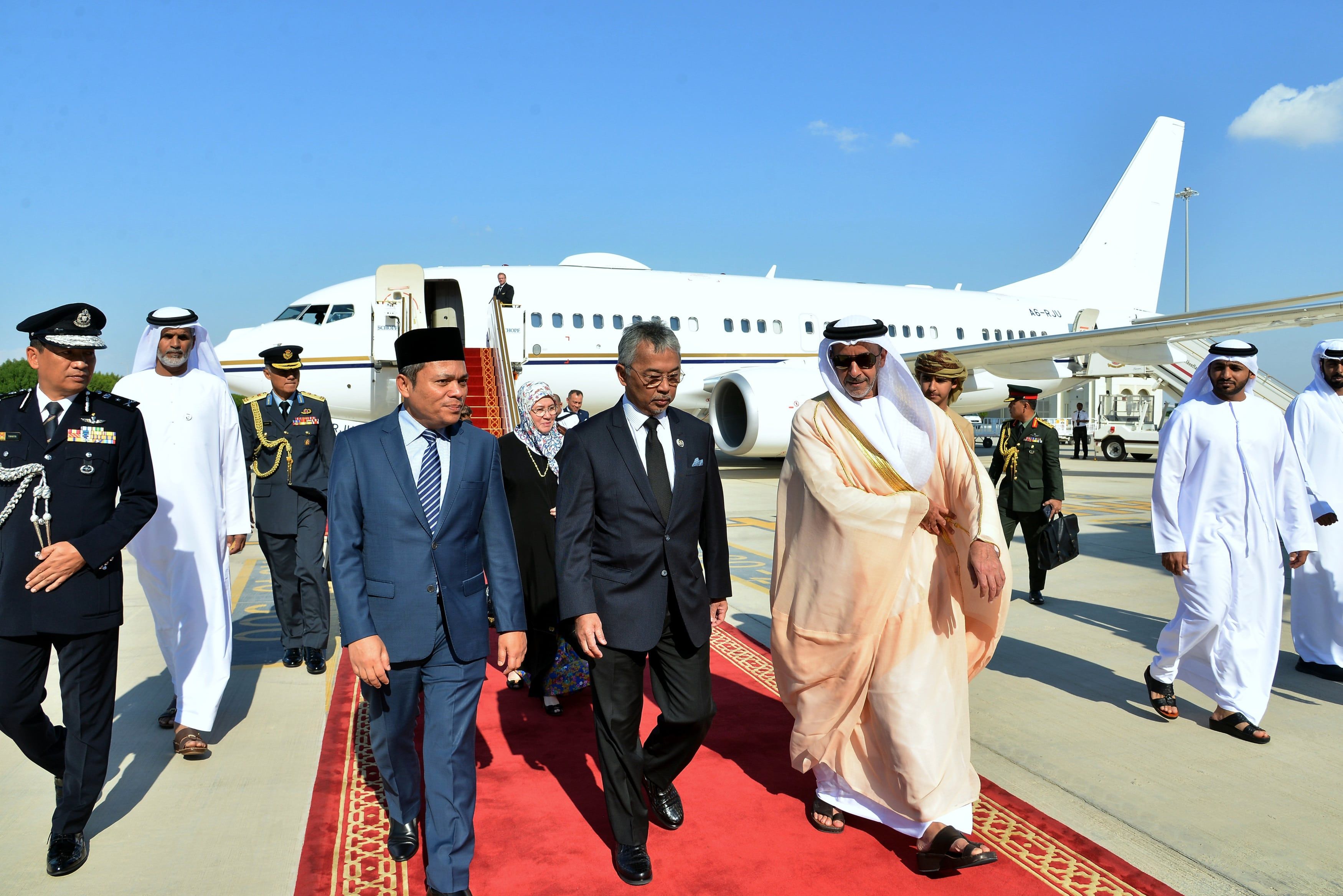 Agong tiba di Abu Dhabi bagi lawatan peribadi