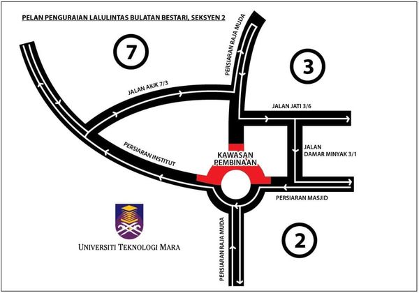 Sebahagian laluan Bulatan Bestari ditutup hingga tahun depan