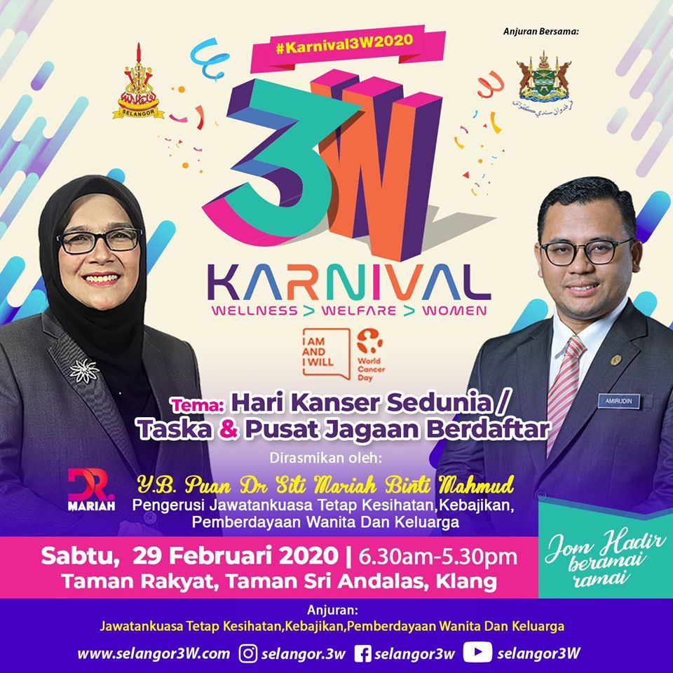 Jom meriahkan Karnival 3W di Klang Sabtu ini