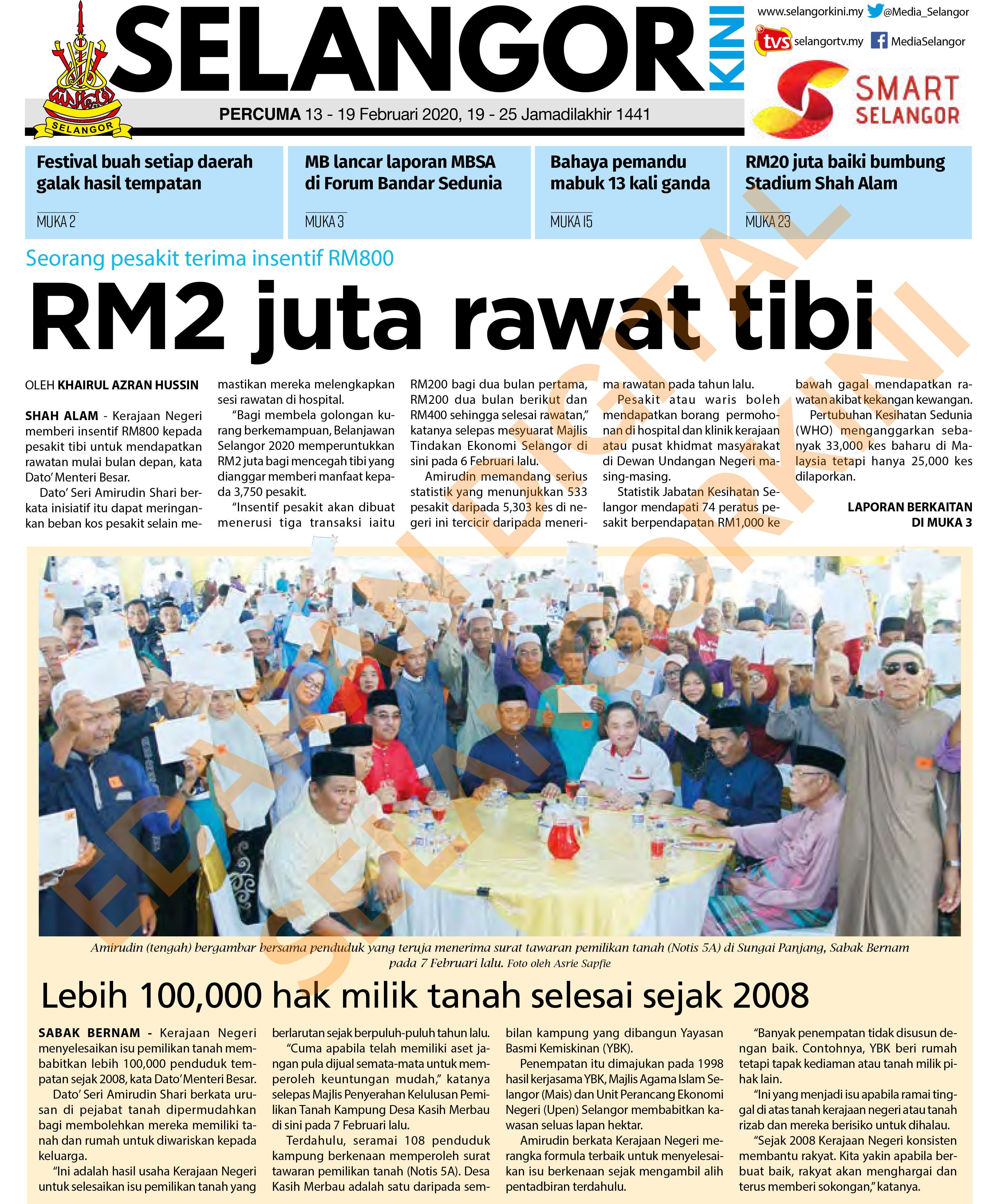 SelangorKini 13 - 19 Februari 2020