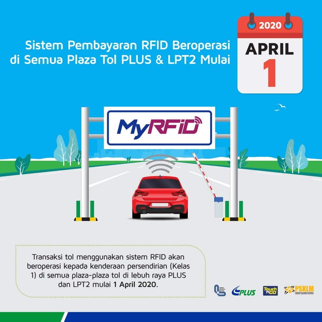 PLUS: Sistem RFID di 83 tol bermula 1 April