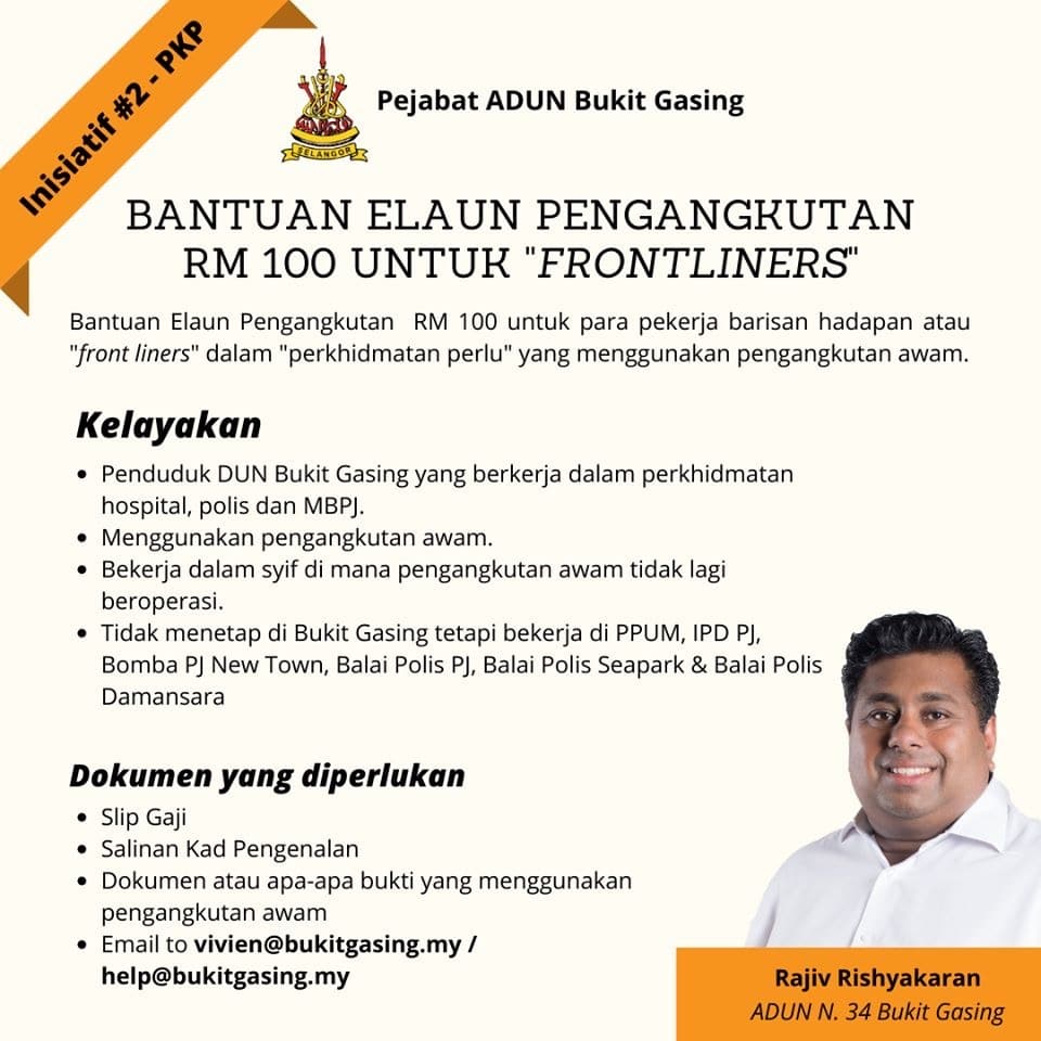 DUN Bukit Gasing tawar elaun pengangkutan RM100