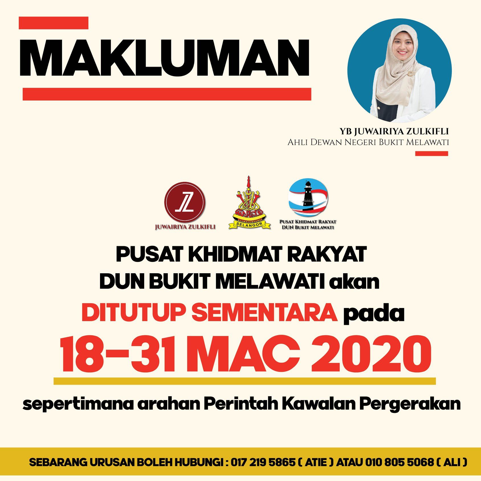 Pejabat ADN ditutup patuhi Perintah Kawalan Pergerakan