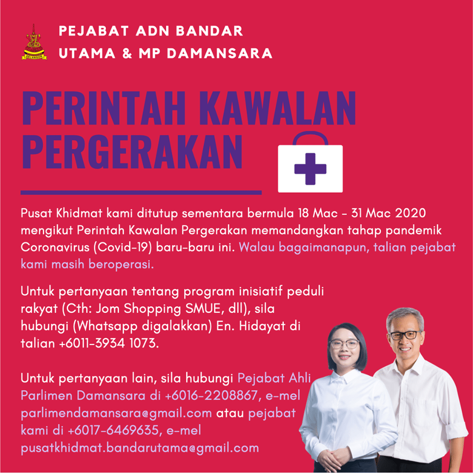 Covid-19: Pusat khidmat ADN ditutup, batal program