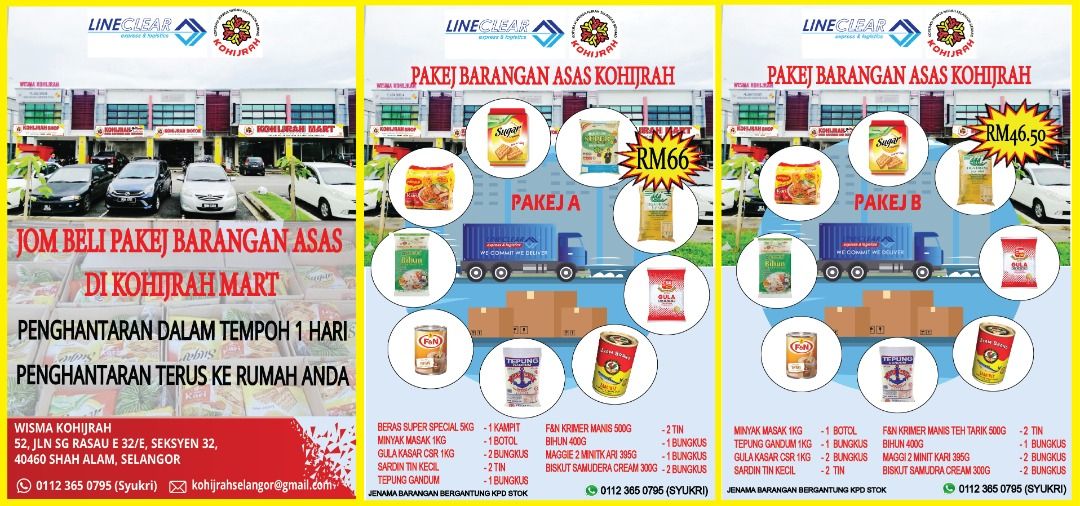 KoHijrah jual hamper barangan asas, hantar terus ke rumah