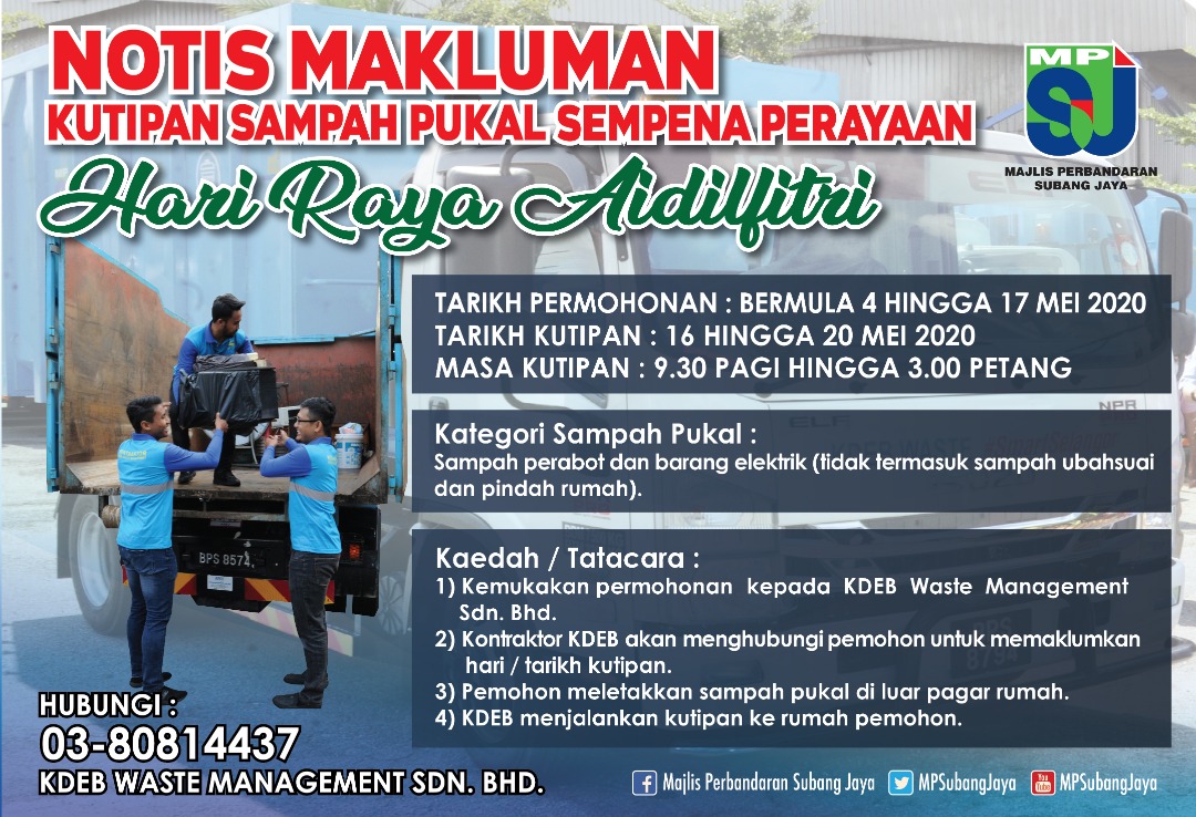 MPSJ: Kutip sampah pukal percuma mulai 16 Mei ini