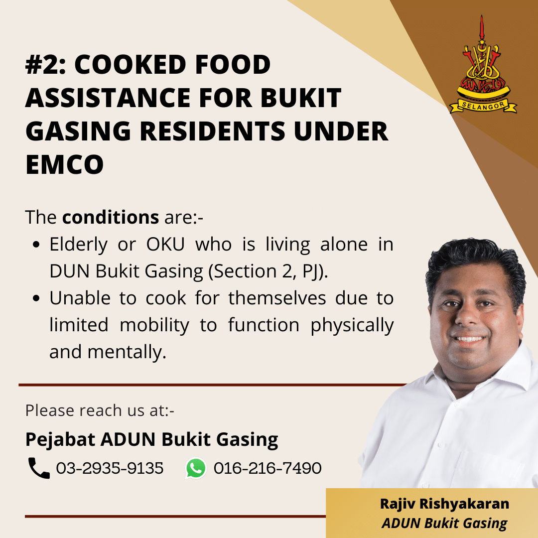 பிகேபிடி: புக்கிட் காசிங் சட்ட மன்ற உறுப்பினர் மூத்த குடிமக்களுக்கு இலவச உணவு வழங்குகிறார்