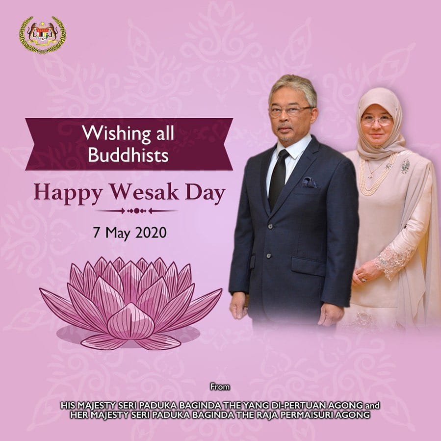 Agong, Permaisuri ucap Selamat Hari Wesak, rai kebiasaan baharu