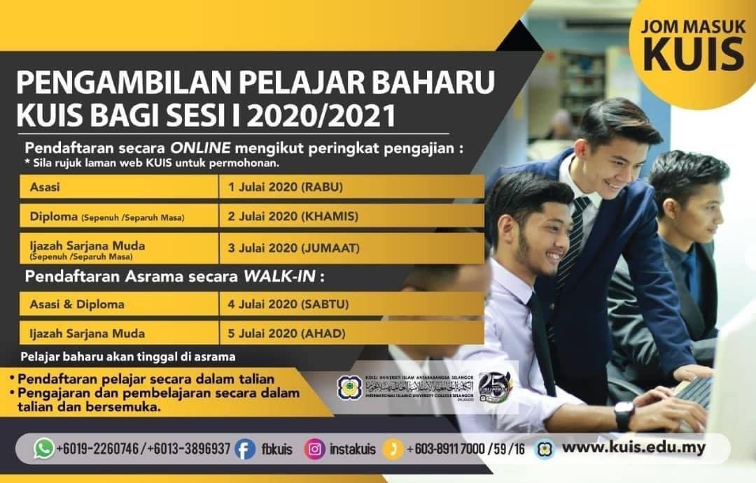 Tarikh daftar pelajar baharu Kuis bermula 1 Julai