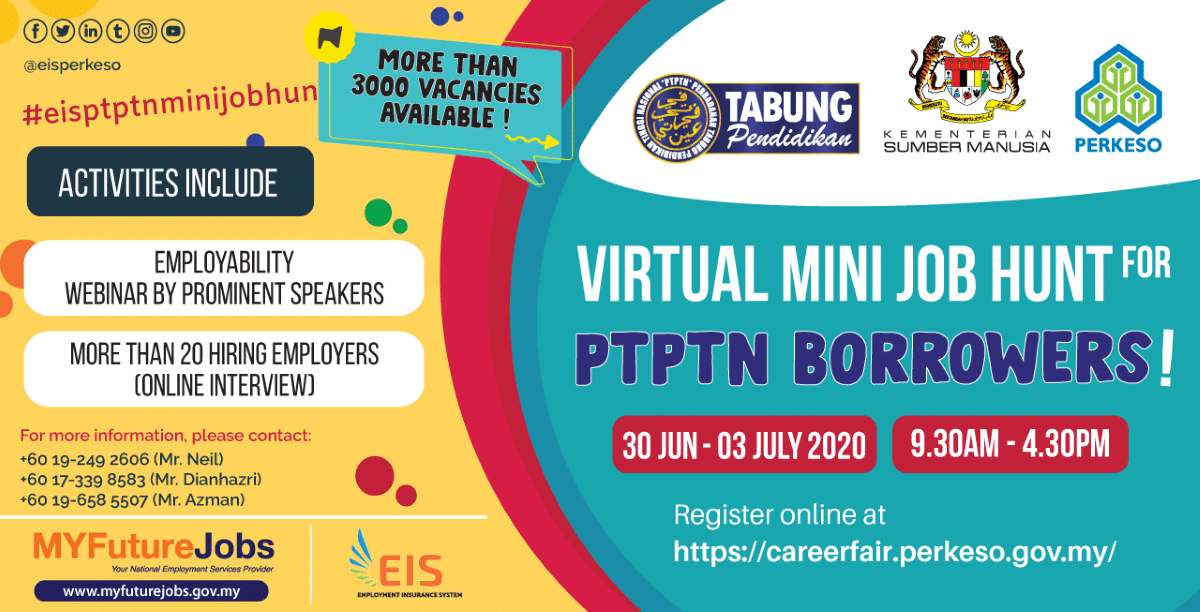 Over 4,000 job vacancies for PTPTN borrowers at virtual mini job hunt