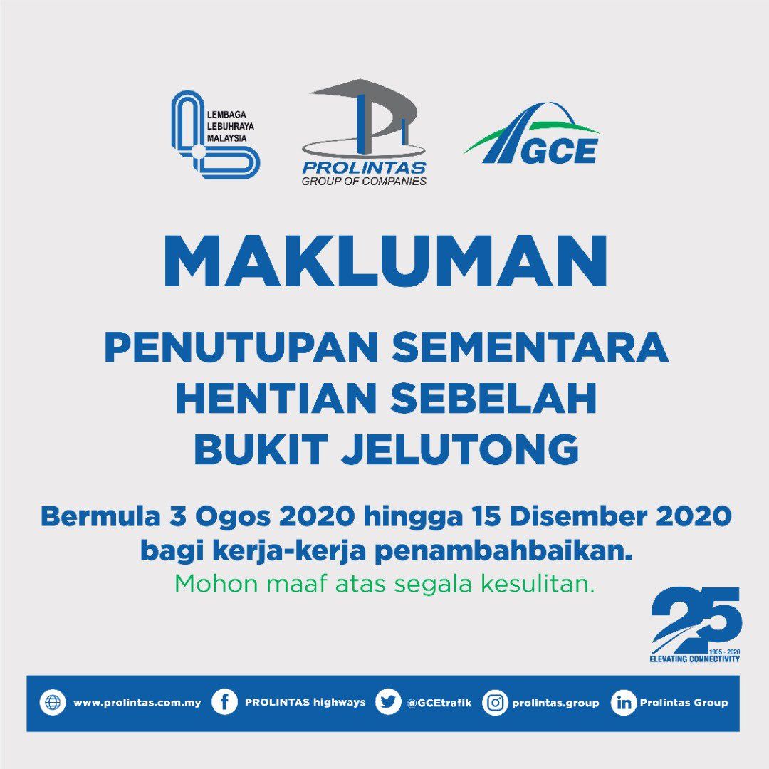 Kawasan Rehat Bukit Jelutong di GCE ditutup empat bulan