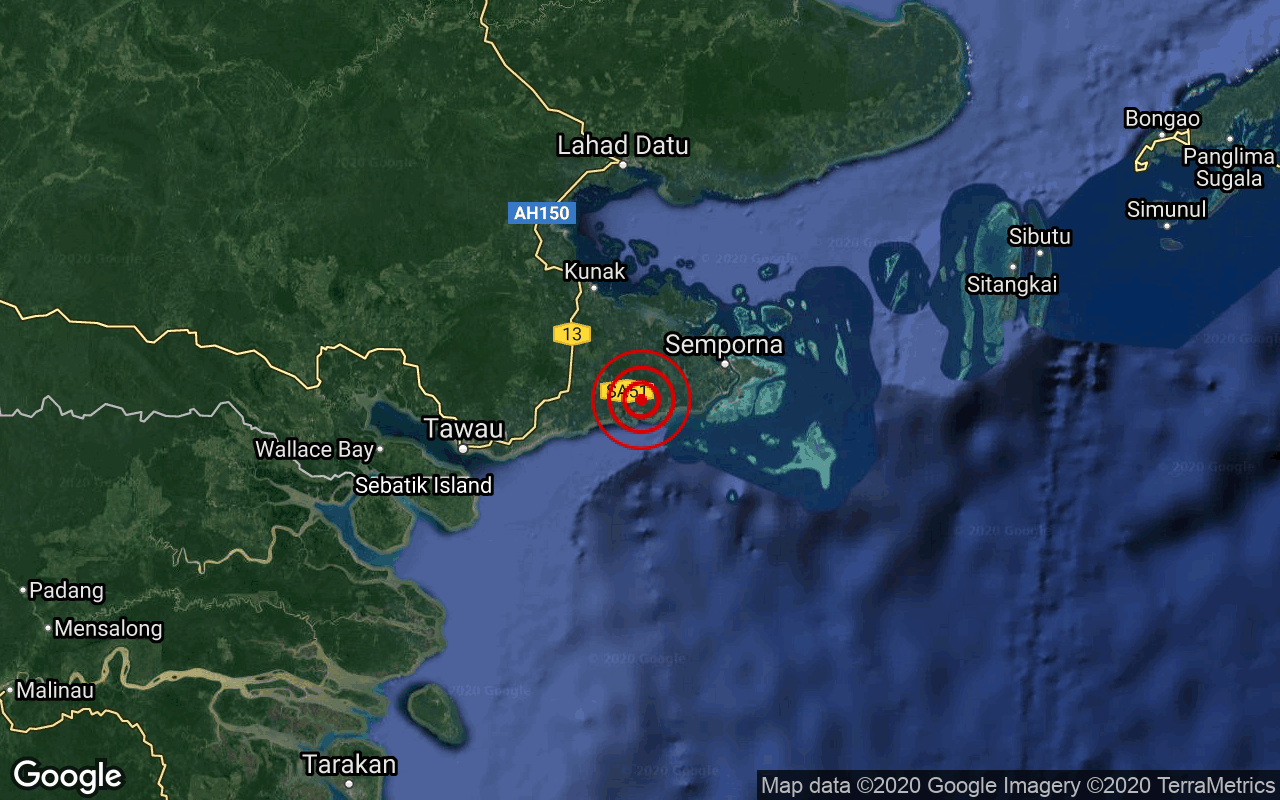 Gempa bumi lemah 3.3 skala Richter landa Semporna