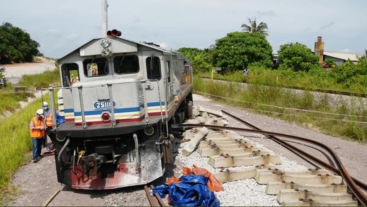 Train derails in Segamat, all passengers reported safe