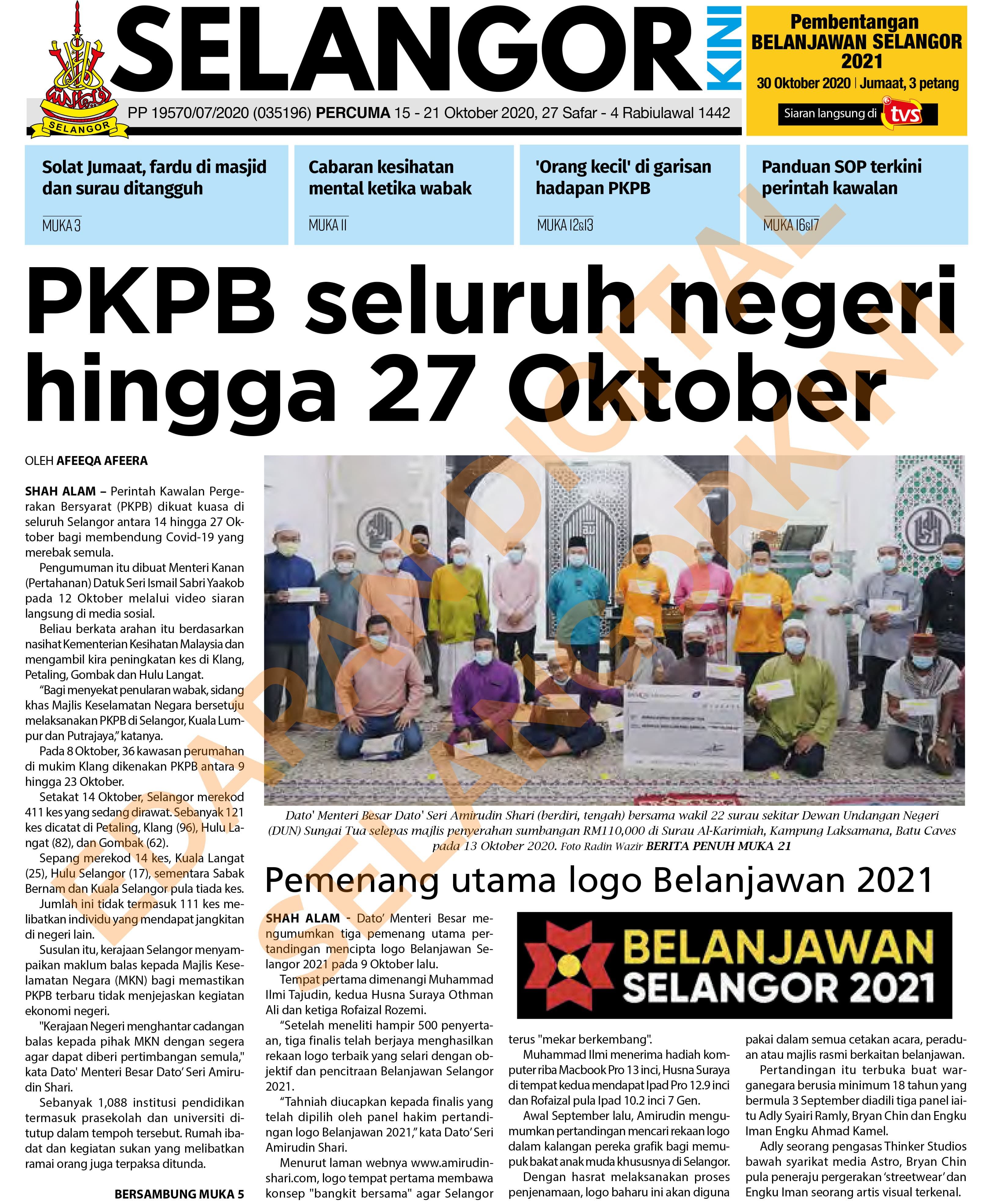 SelangorKini 15 - 21 Oktober 2020