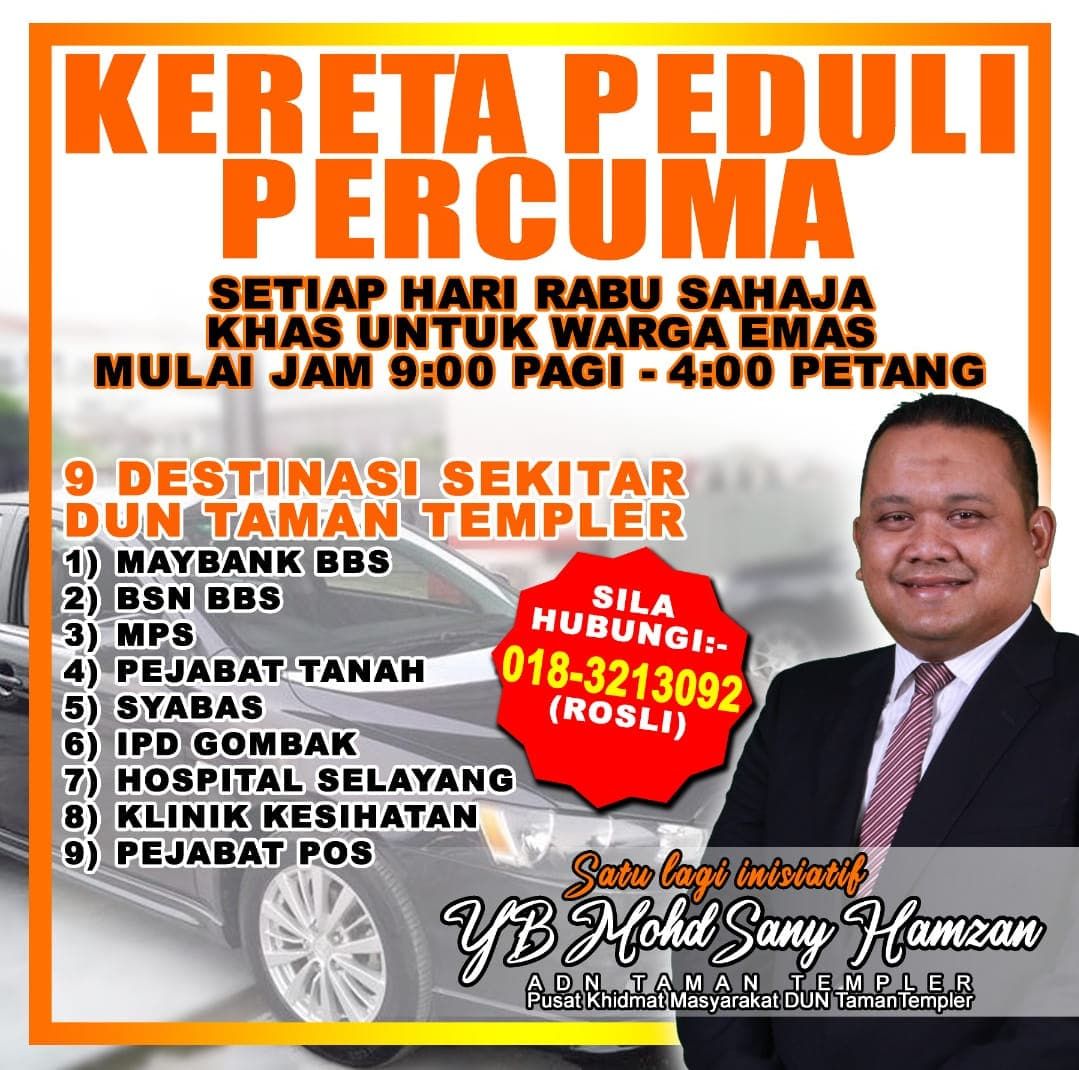 ADN: Kereta percuma untuk warga emas, OKU di Taman Templer