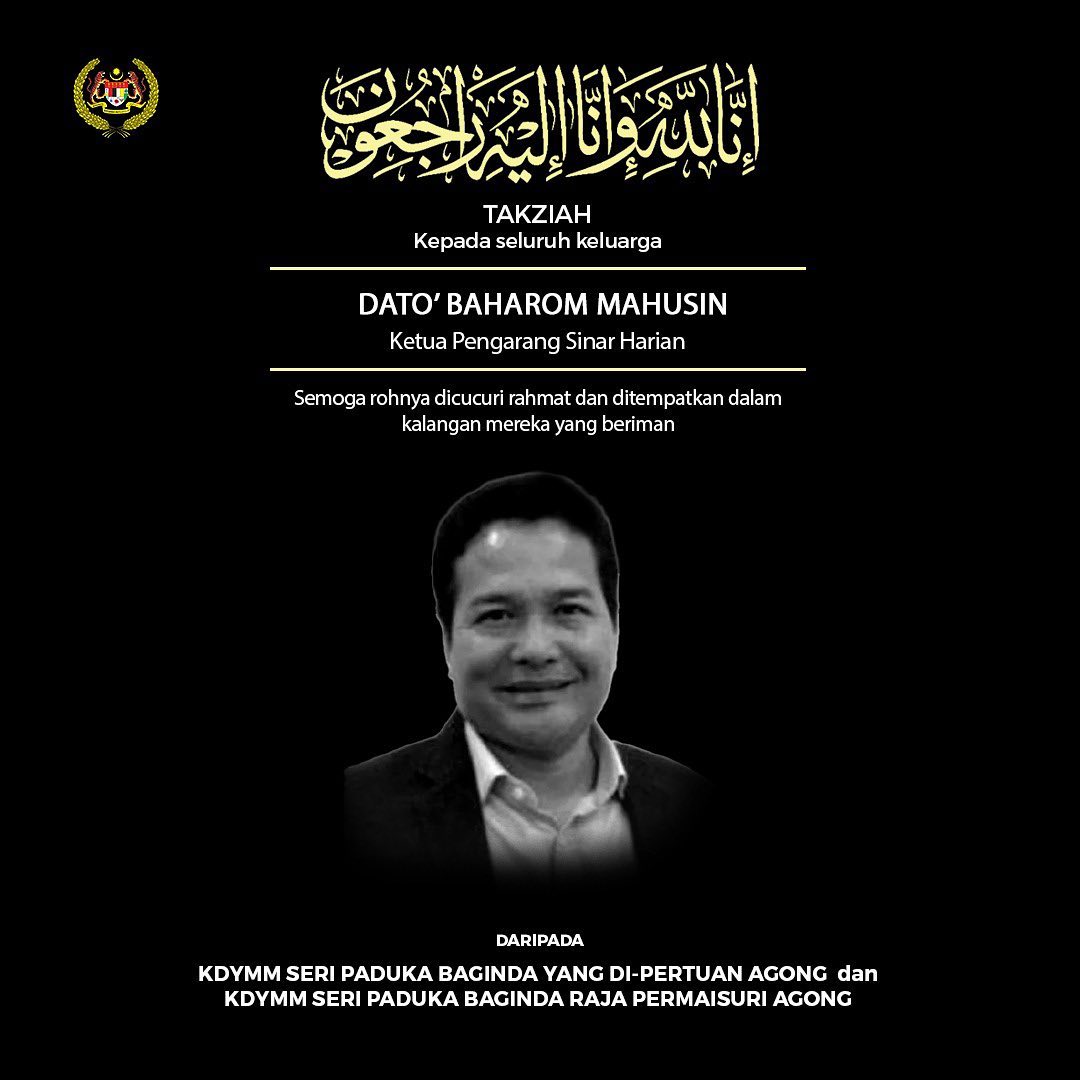 Agong conveys condolences to family of Sinar Harian group editor-in-chief
