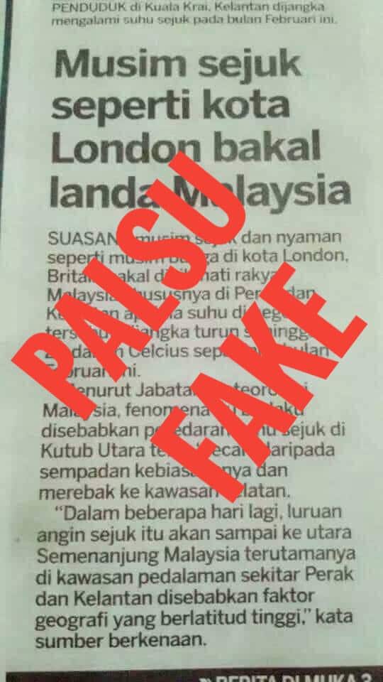 MET Malaysia refutes claim of Malaysia experiencing cold weather like in London in February