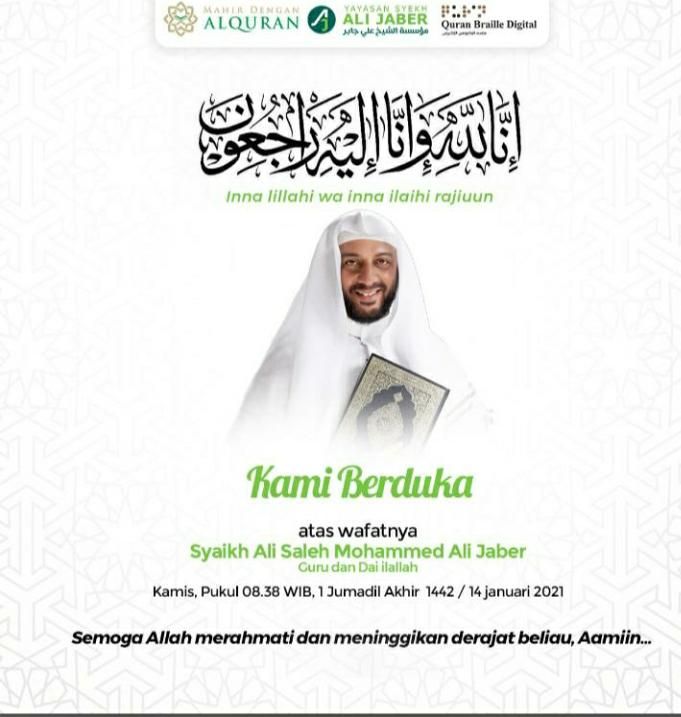 Ulama terkenal Indonesia Syekh Ali Jaber meninggal dunia