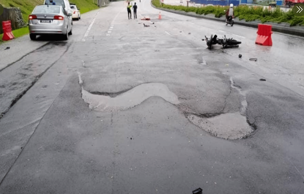 Elderly man killed after motorcycle hits pothole in Kuala Lumpur
