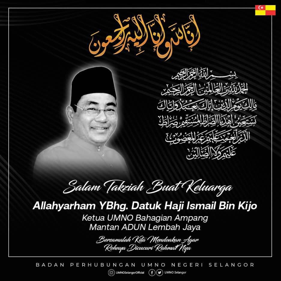 Former Lembah Jaya assemblyman Ismail Kijo dies