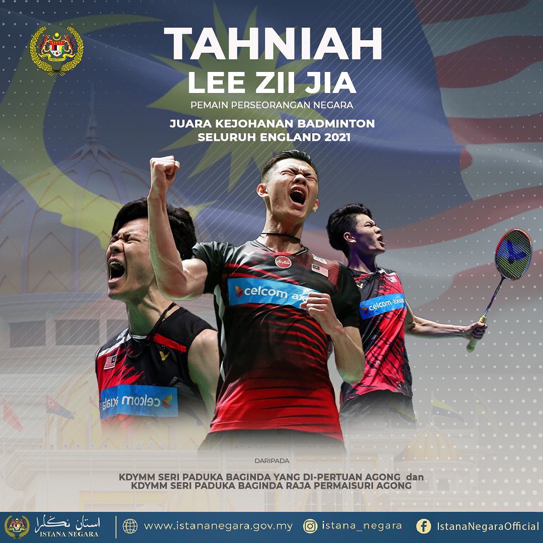 King congratulates Zii Jia on winning All England title