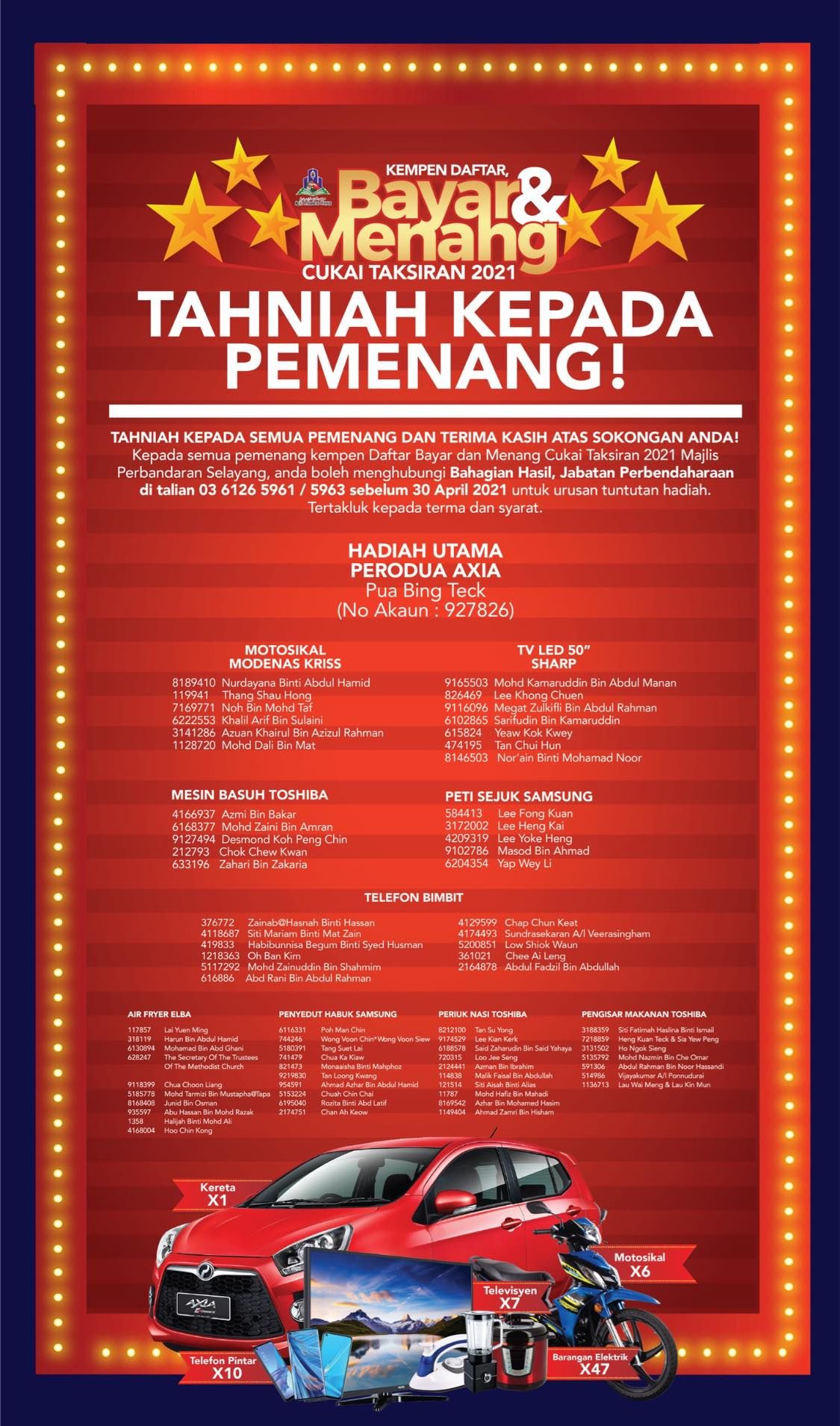 MPS还门牌税可抽奖 幸运名单出炉了