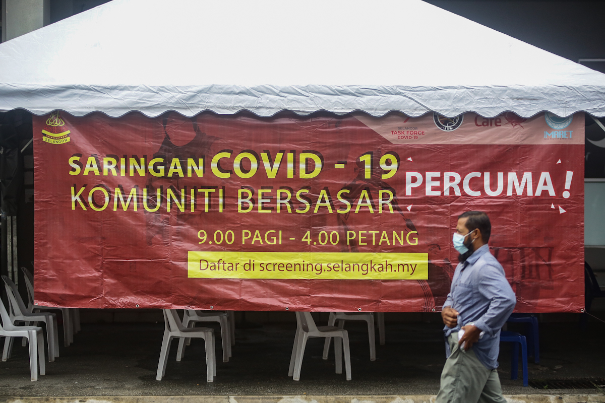 Free Covid-19 community screening continues in Shah Alam, Kota Damansara today