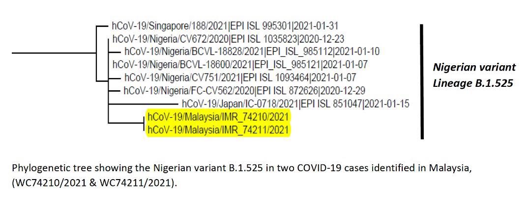 Malaysia kesan dua kes pertama Covid-19 varian Nigeria