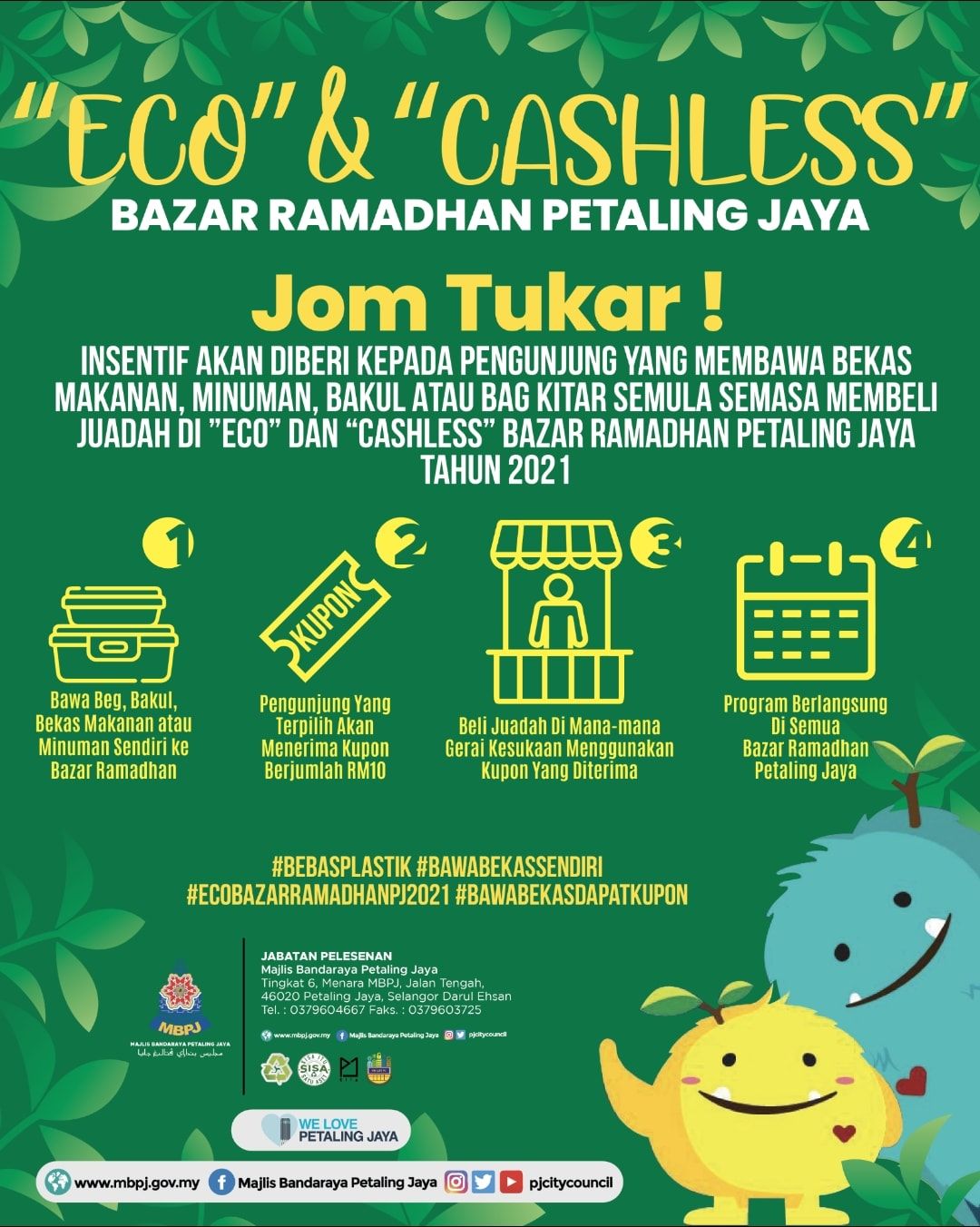 自带容器打包斋戒月市集食物 灵市政厅奖10元固本