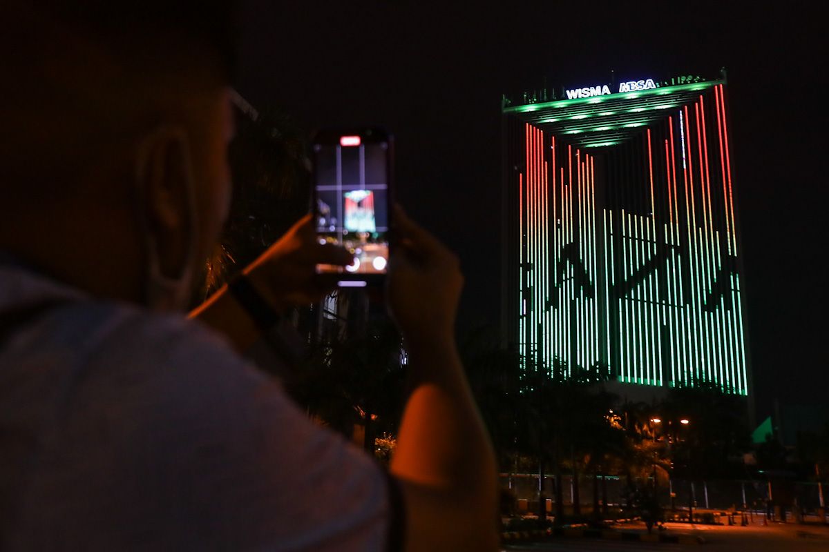 Wisma MBSA lights up with colours of Palestine flag