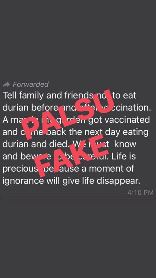 接种前后不可吃榴梿？卫生部：假的！