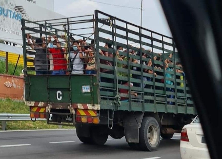 Pemandu lori bawa 48 pekerja positif Covid-19 disaman, majikan disiasat
