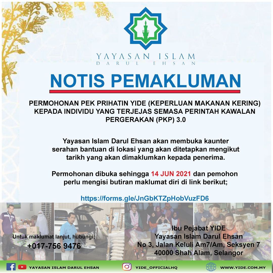 PKP: Yide buka kaunter prihatin, bekal makanan asas