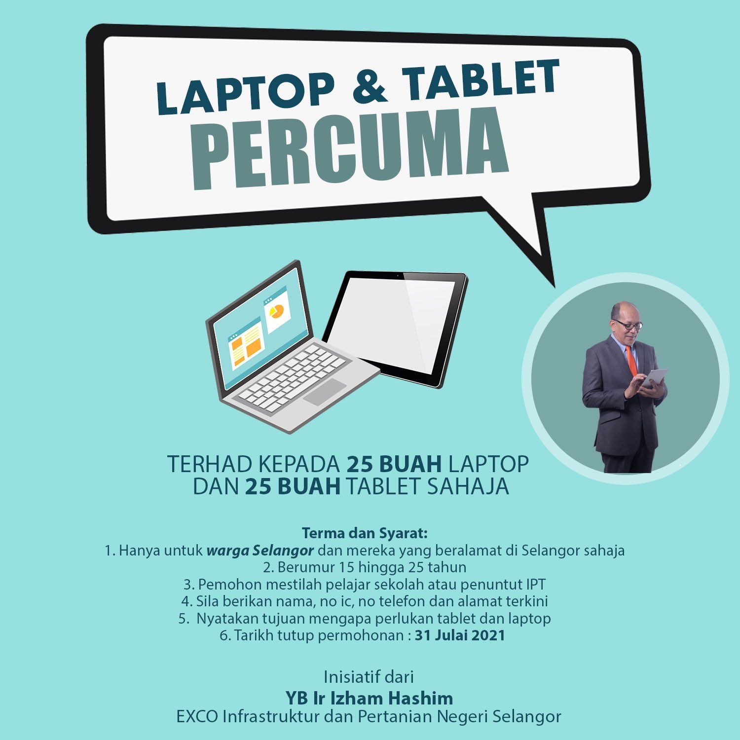 EXCO tawar komputer riba, tablet percuma untuk pelajar