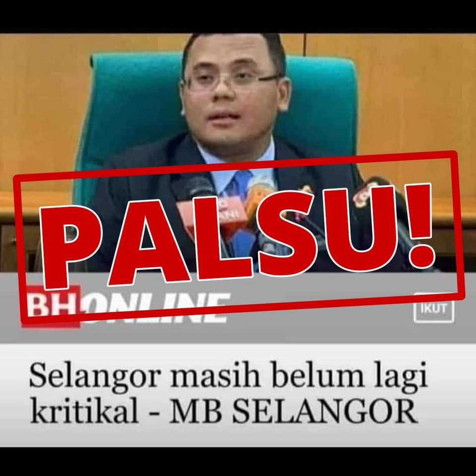 MB nafi beri kenyataan kes Covid-19 Selangor tidak kritikal